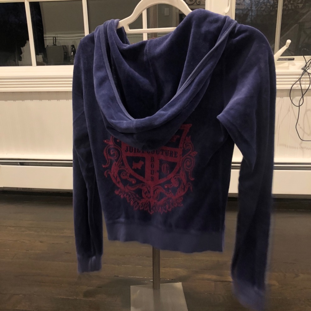 Juicy Couture zip hooded jacket.  Navy. Women small.  (Vintage 2011)